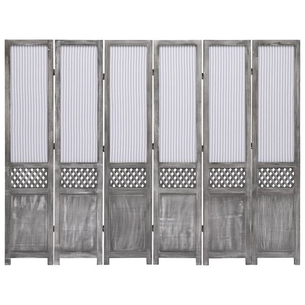 vidaXL 6-Panel Room Divider Gray 82.7"x65" Fabric