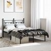 vidaXL Bed Frame Black Steel Small Double Bed Frame Rectangular