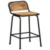 vidaXL Bar Stool Set of 4 Brown and black Solid rough mango wood, iron
