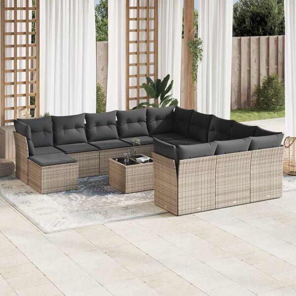 vidaXL Garden Sofa Set Grey, Dark Grey