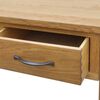 vidaXL Dressing Table Natural Oak Solid Oak Wood, Synthetic Leather, Plywood