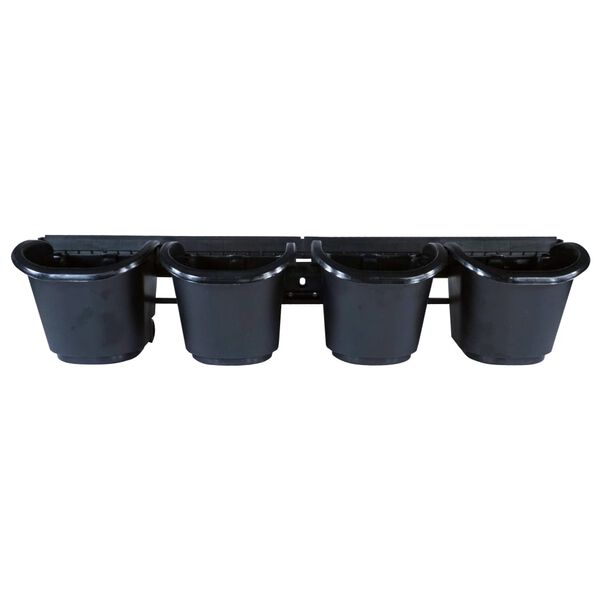 Nature Flower Pot Black Polypropylene Medium Wall mounting Flower Pot