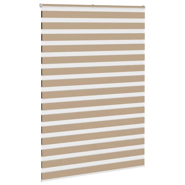 vidaXL Zebra Blind Sand brown Polyester, Aluminum 61 in x 78.7 in