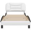 vidaXL Bed Frame without Mattress "Hvar" White and Black 31.5"x78.7" Faux Leather