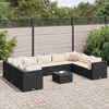 vidaXL Patio Lounge Set Black, Cream White