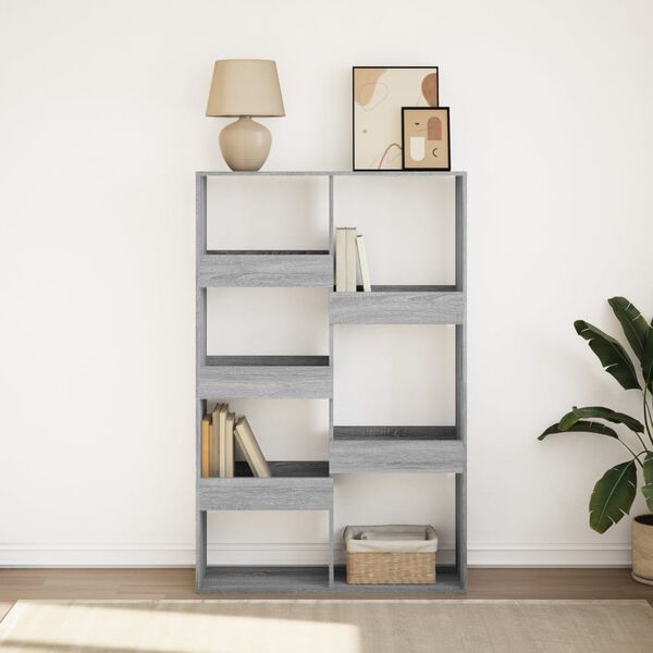 vidaXL Bookcase Grey Sonoma Engineered Wood 39.4 x 13.0 x 61.2 in