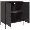 vidaXL Sideboard Black Steel 26.8 x 15.4 x 31.1 in Industrial