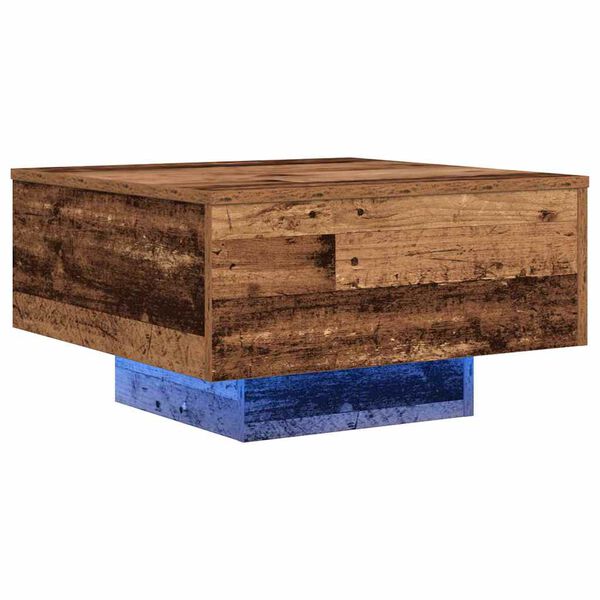 vidaXL Coffee Table Old Wood 21.65 x 21.65 x 12.20 in Engineered Wood