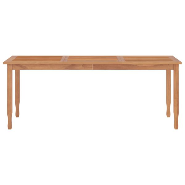 vidaXL Dining Table Teak Wood Color Solid Teak Wood Large Durable
