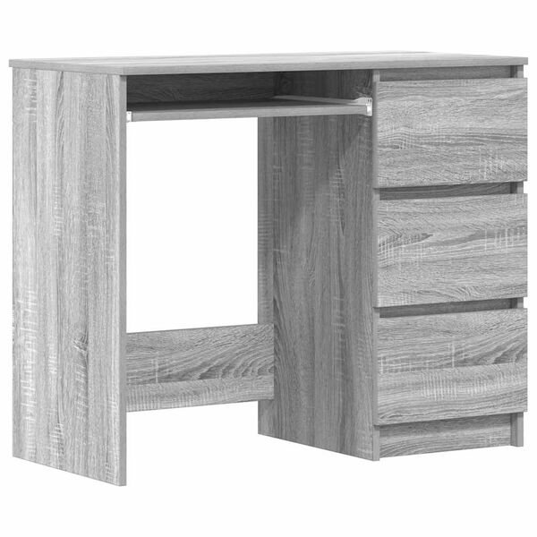 vidaXL Desk Grey Sonoma Engineered Wood Standard Desk Rectangular