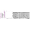 vidaXL Outdoor Dog Kennel Silver Galvanized steel, polyethylene Large
