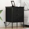 vidaXL Bedside Cabinet with Drawer Black Oak 16.54 x 16.14 x 24.02 in