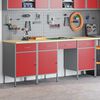 vidaXL Work Cabinet with Drawer with Lock 4 pcs Red 200 x 55 x 85 cm