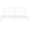 vidaXL Bed Frame White Powder-Coated Steel Full Bed Frame Rectangular