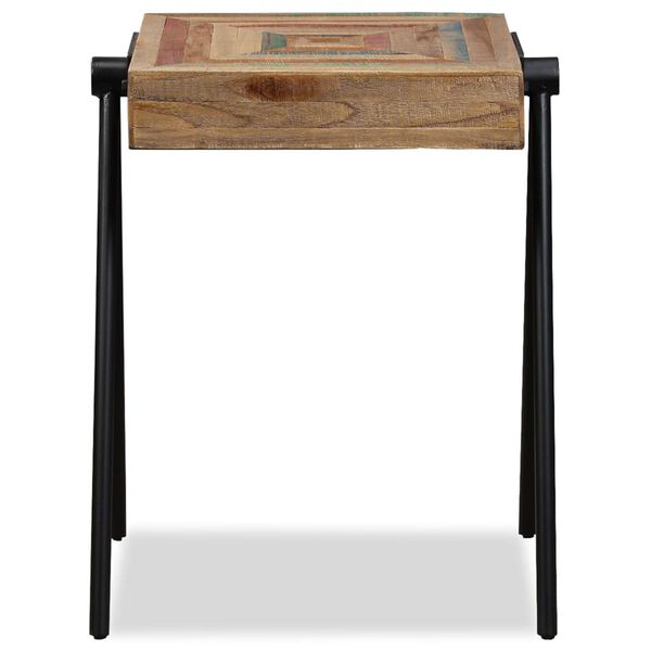 vidaXL Side Table Durable Rectangular Industrial Teak Wood Accent Table