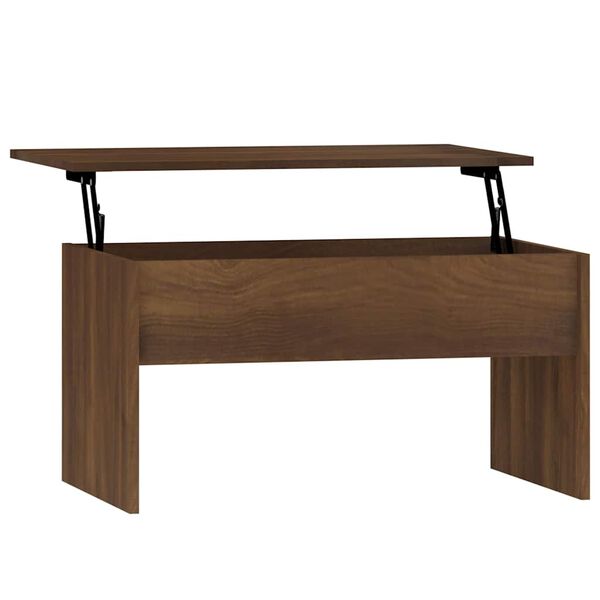 vidaXL Coffee Table Brown Oak Engineered Wood Medium Height-Adjustable