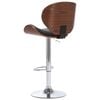 vidaXL Bar Chair Black Faux leather, chrome metal, bent wood Adjustable