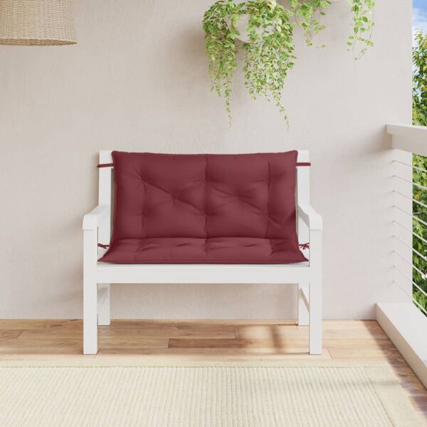 vidaXL Garden Bench Cushion Melange Wine Red 100% Polyester