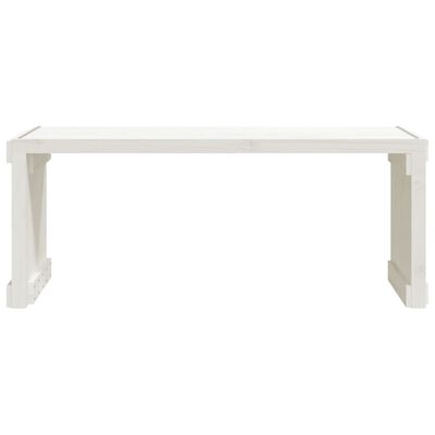 vidaXL Patio Bench Extendable White 83.7"x15.9"x17.7" Solid Wood Pine