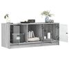 vidaXL TV Cabinet Grey Sonoma Engineered wood, glass Medium TV Cabinet
