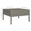 vidaXL Garden Lounge Set Grey PE Rattan, Powder-Coated Steel, 100% Polyester