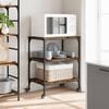 vidaXL Kitchen Trolley Smoked Oak 23.6"x16.1"x29.9" Engineered Wood