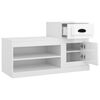 vidaXL Shoe Cabinet High gloss white Engineered Wood Medium Shoe Cabinet
