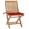 vidaXL Folding Patio Chairs with Cushions 4 pcs Solid Teak Wood