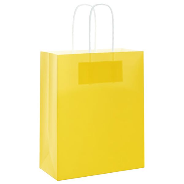 vidaXL Paper Bags 50 pcs with Handles Yellow 18x8x22 cm