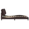 vidaXL Bed Frame Dark Brown Polyester, Solid Pine Wood, Metal, Plywood