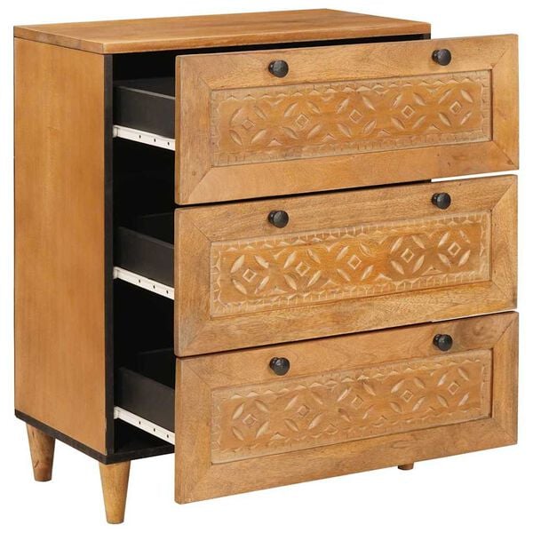 vidaXL Sideboard 2 pcs Brown 23.6" x 13" x 29.5" solid mango wood