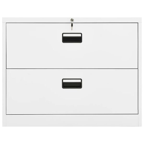 vidaXL Filing Cabinet White Steel 35.4x18.1x28.5 in Durable
