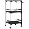vidaXL Kitchen Trolley Black 23.8"x19.7"x41.3" Engineered Wood