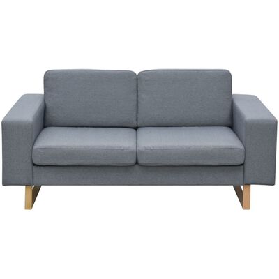 vidaXL 2-Seater Sofa Fabric Light Gray