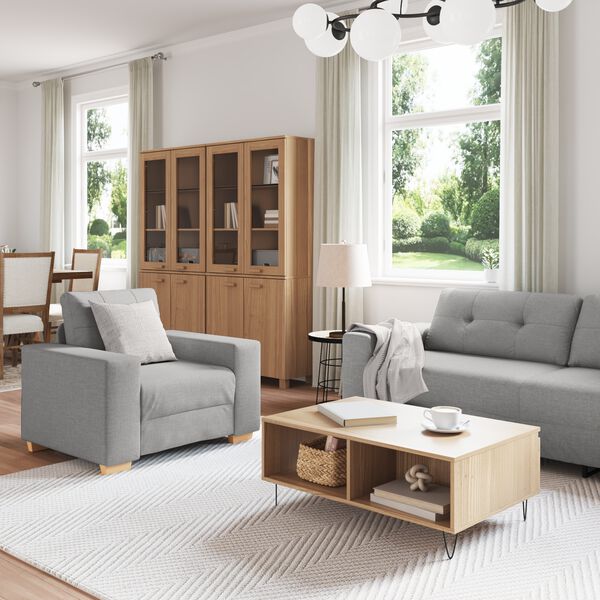 vidaXL Sofa Set Gray fabric