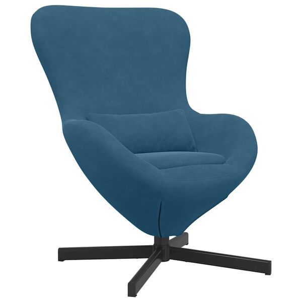 vidaXL Egg Chair Blue 24.80 x 28.74 x 35.43 in Velvet