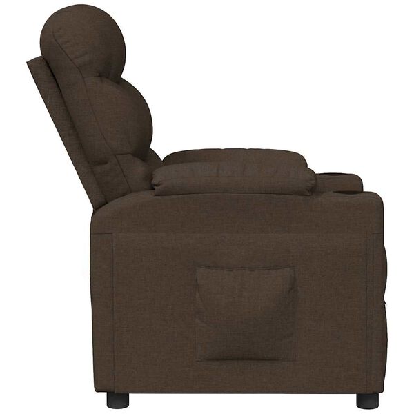 vidaXL Recliner Chair Dark Brown Fabric