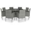 vidaXL 9 Piece Patio Dining Set Poly Rattan Anthracite & Gray