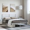 vidaXL Metal Bed Frame White Powder-coated steel King Size