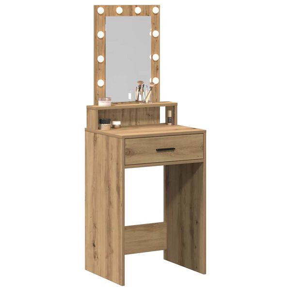 vidaXL Dressing Table Brown 19.69 x 16.14 x 55.12 in Engineered Wood