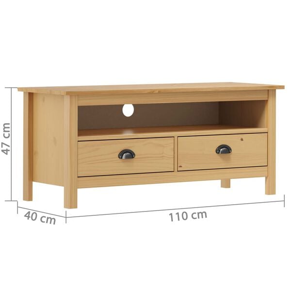 vidaXL TV Cabinet Honey Brown Solid Pine Wood Medium TV Cabinet