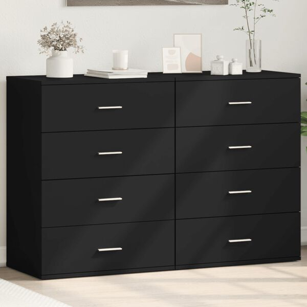 vidaXL Sideboard Black Engineered Wood 23.6x15.4x31.5 in Sideboard
