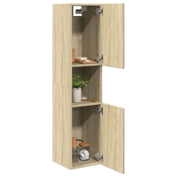 vidaXL Bathroom Cabinet Sonoma Oak Engineered wood Compact Modern