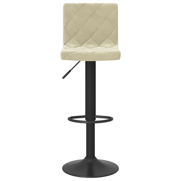 vidaXL Bar Stool Set of 2 Cream Velvet, Steel Standard Swivel