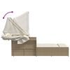 vidaXL Double Sun Lounger Beige, Cream White