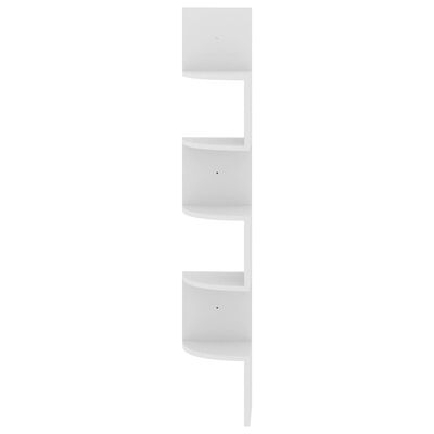 vidaXL Wall Corner Shelf White 7.5"x7.5"x48.4" Engineered Wood