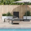 vidaXL Sun lounger Reclining 1-person Gray 157 x 55 x 92cm poly rattan