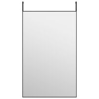 vidaXL Door Mirror Black 19.7"x31.5" Glass and Aluminum