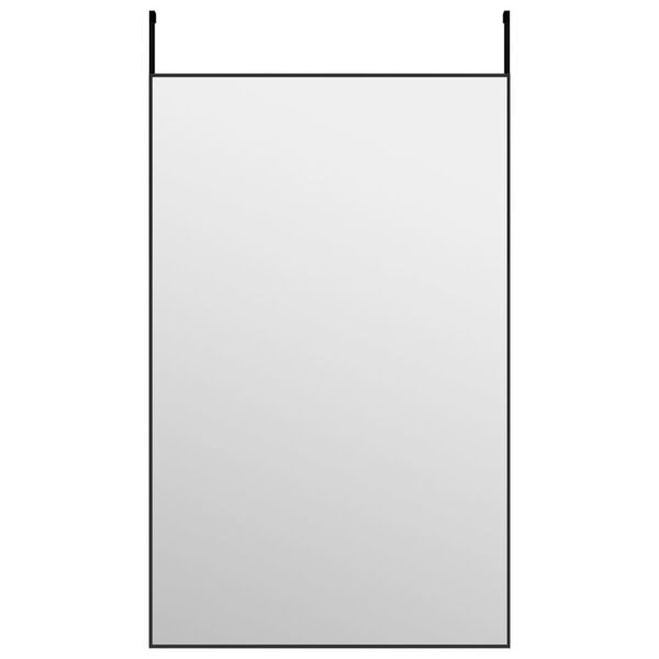 vidaXL Door Mirror Black Aluminum, Glass Door Mirror Rectangular