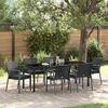 vidaXL Garden Dining Set 7 pcs Black and Grey PE Rattan